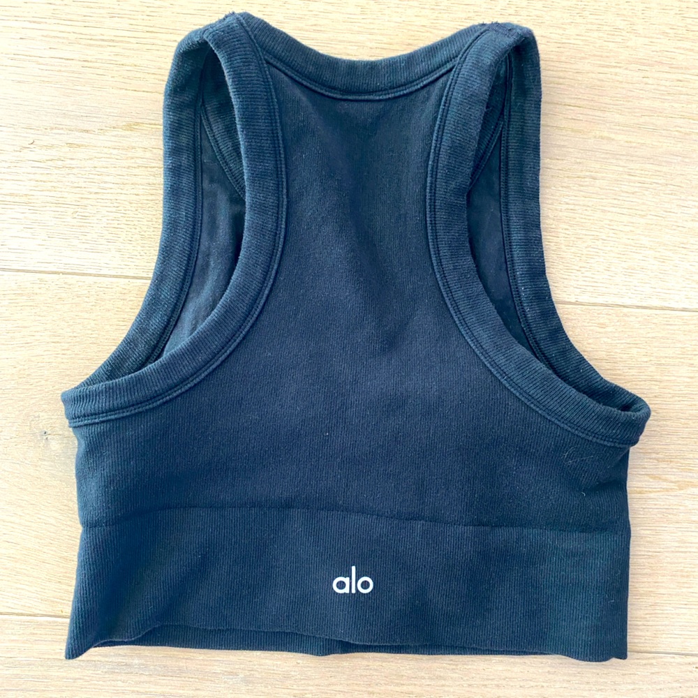 Alo Yoga Seamless Delight High Neck Bra Black